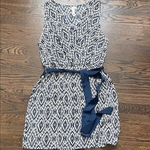 Pink Owl Navy and White Ikat Dress